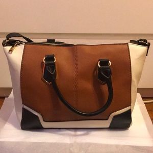 Aldo Black, Cream and Brown Tote w/ shoulder strap